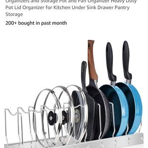 White Metal Storage Rack for pots and pans first picture what it looks like